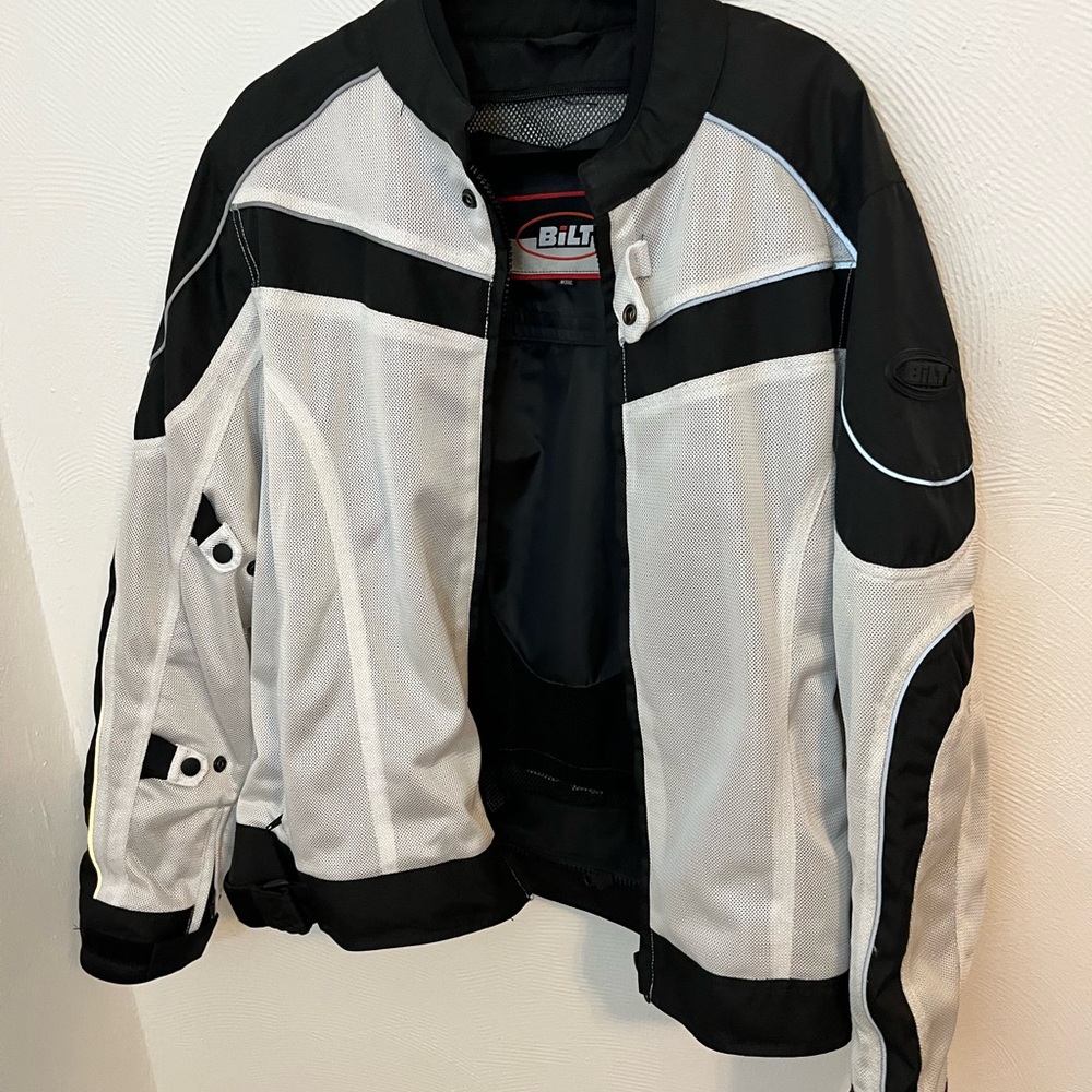 BiLT black and white motorcycle Jacket